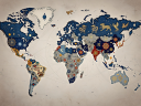 Stylised world map with icons representing different astrology traditions